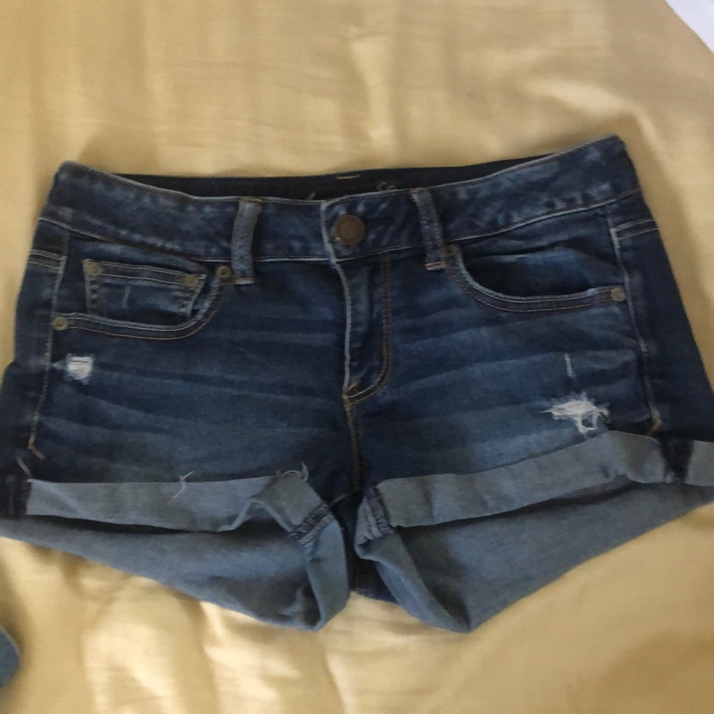 Low rise jean shorts